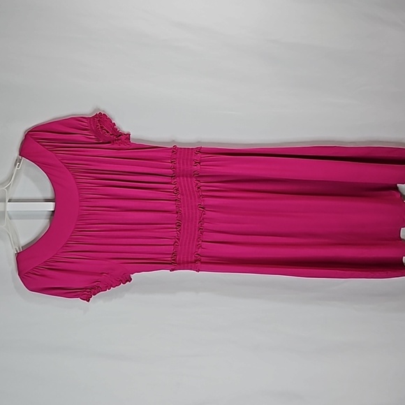 New Direction Fuschia Ruffle Trim Dress Size 14 - Picture 7 of 7